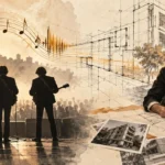 Cuatro músicos y profesionales de arquitectura y derecho unidos por música y planos.
