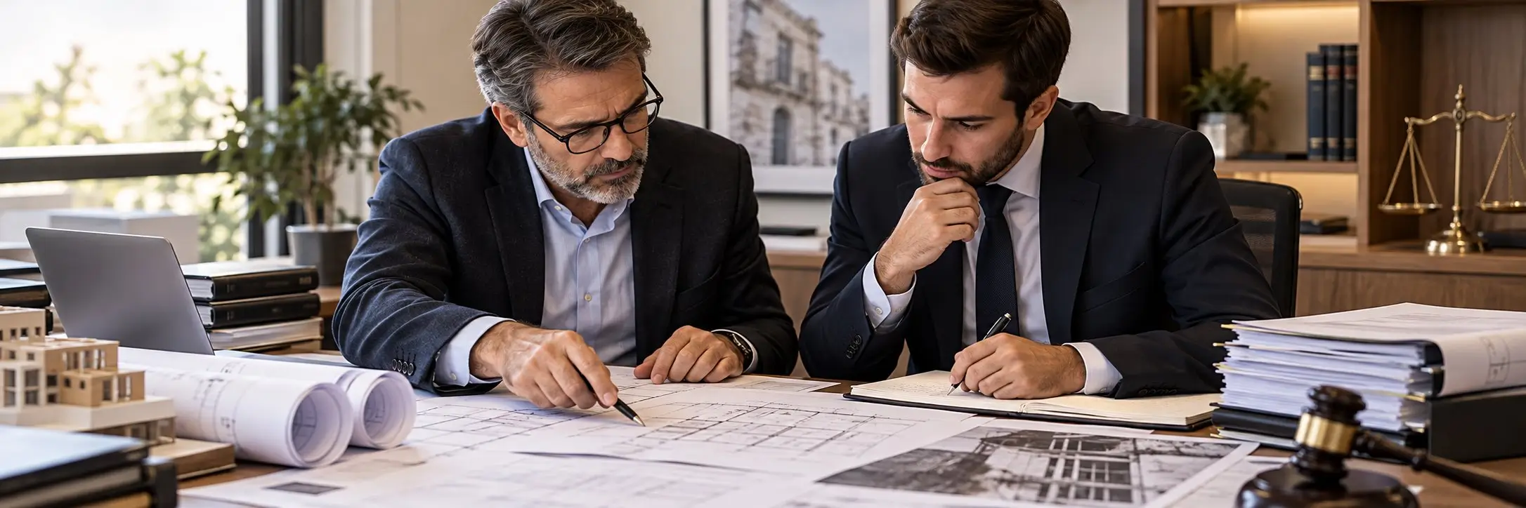 Profesionales revisan documentación técnica para el alegato y la apelación.
